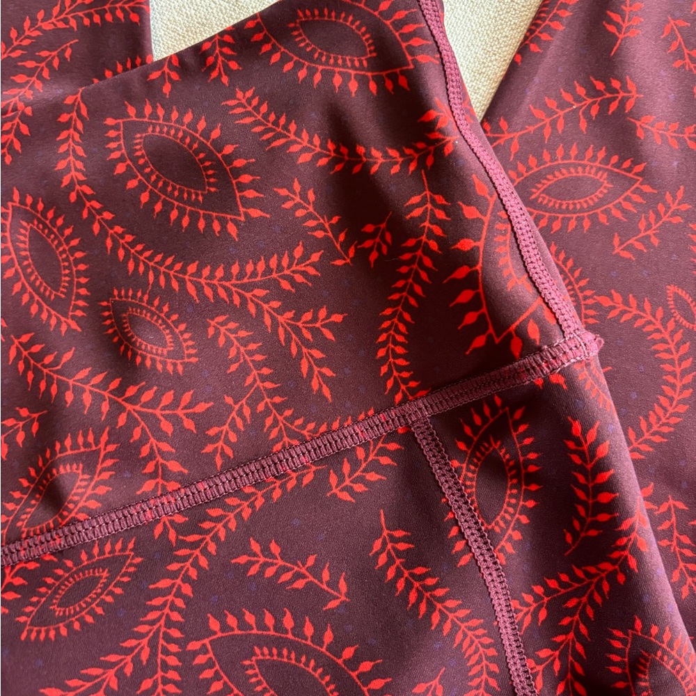ZYIA Red and Purple Patterned Leggings - Picture 3 of 3